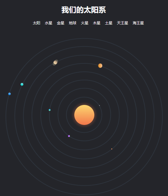 太阳星系轨道行星运行动画特效